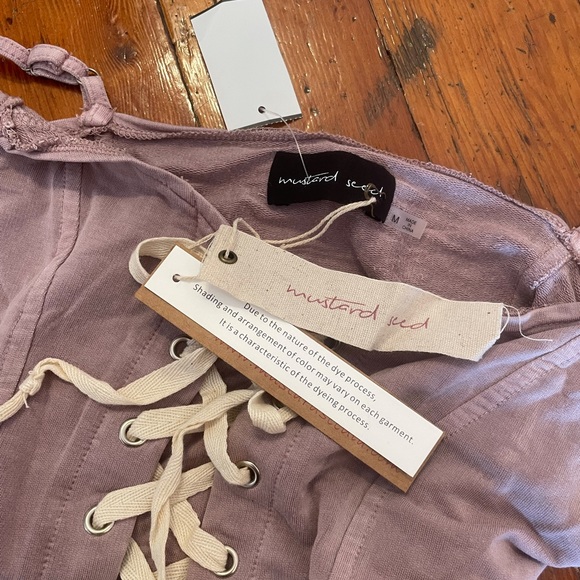 Criss Cross Tie Lavender Tank Top - Picture 3 of 3